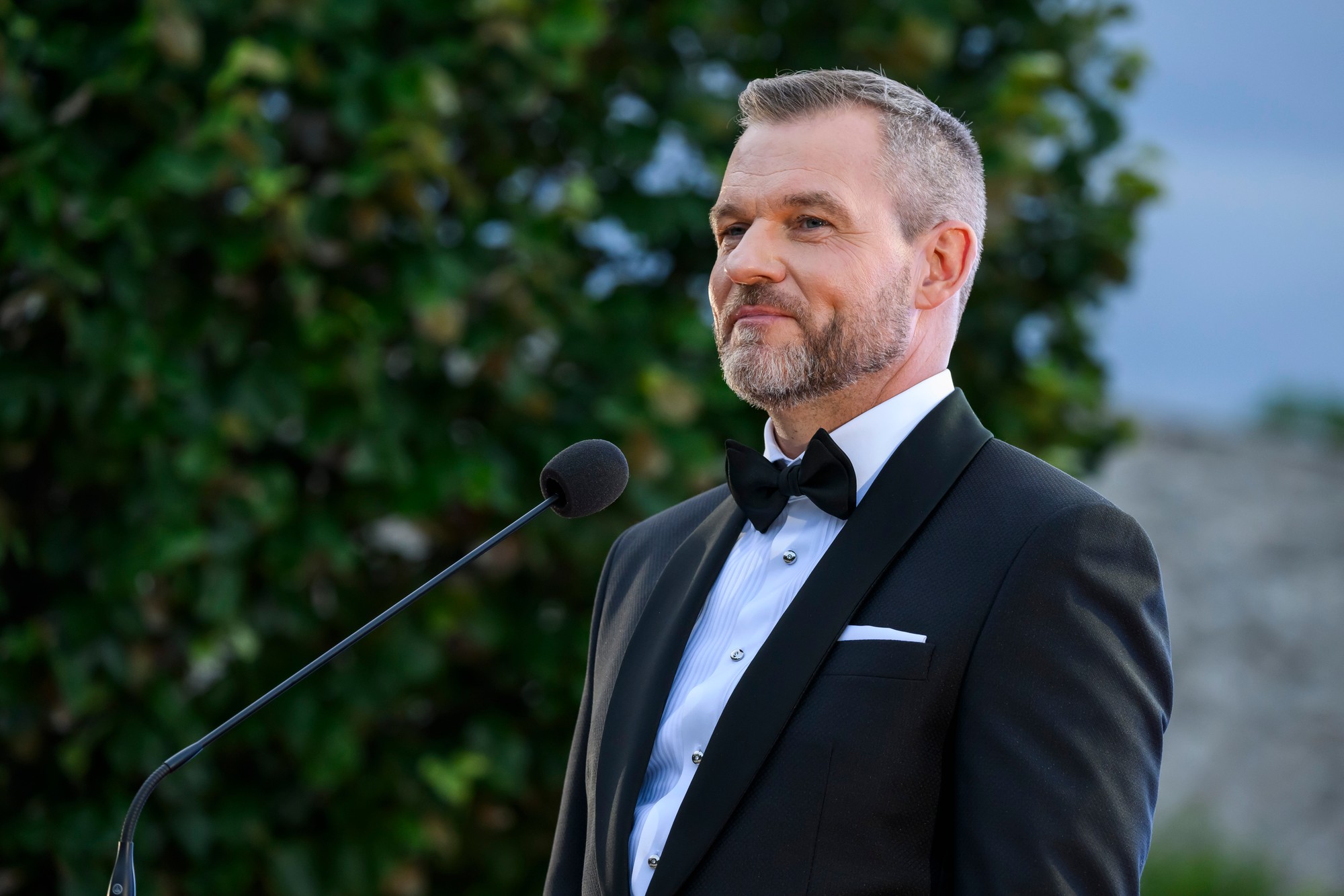 Prezident SR Peter Pellegrini počas slávnostnej recepcie na Bratislavskom hrade.