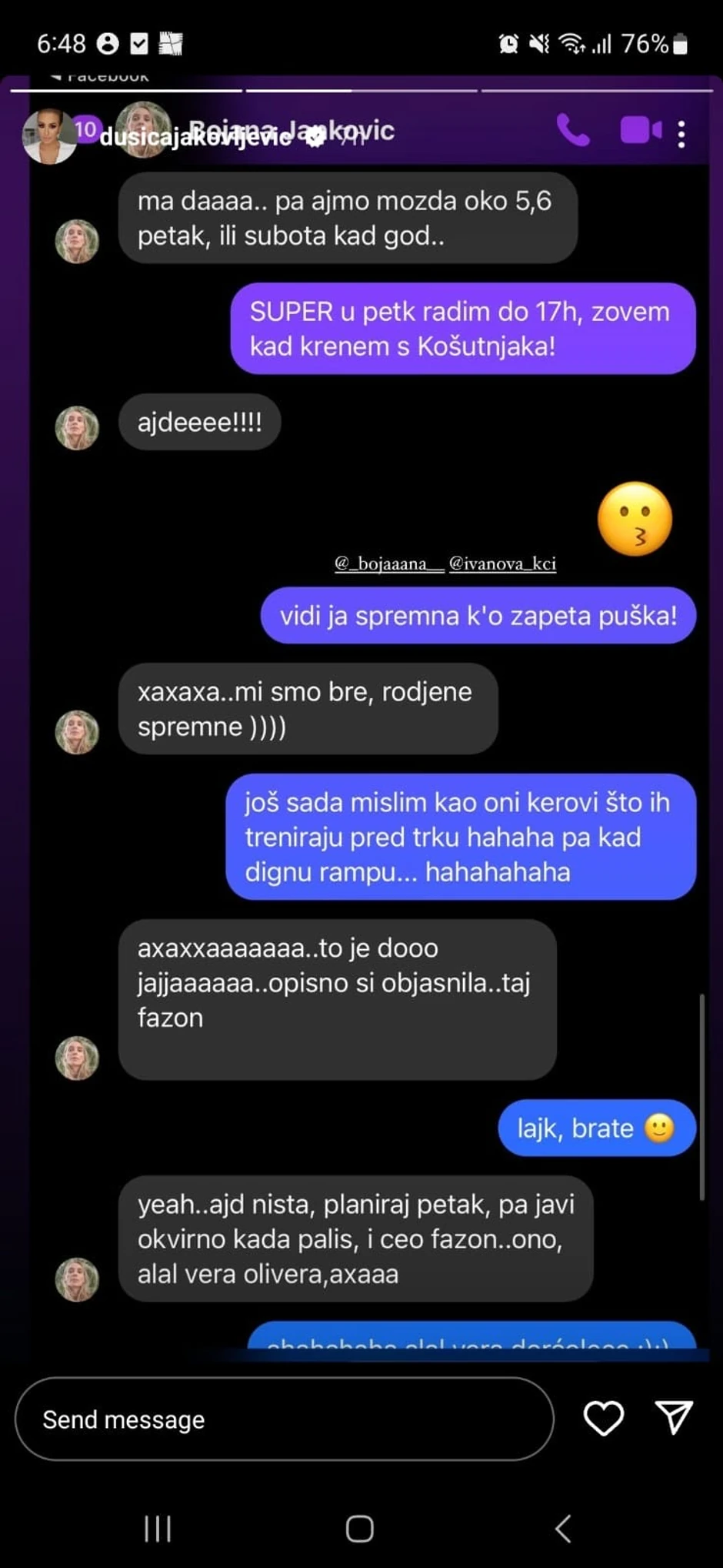 Dušica Jakovljević objavila poslednje poruke sa Bojanom Janković