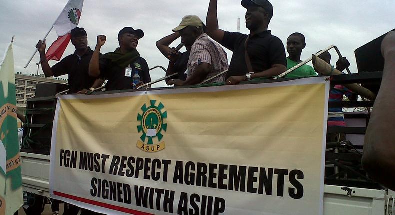 ASUP members in one of the many protests...