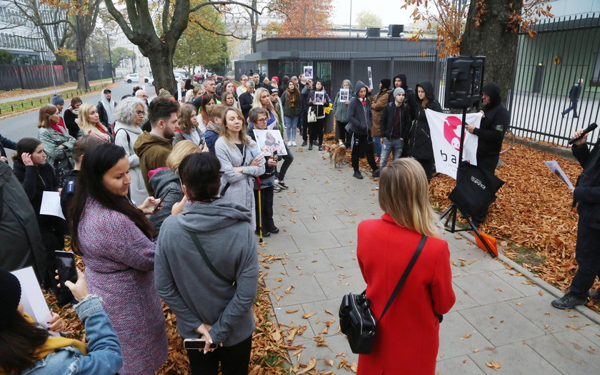 Protest przed Ambasadą Niemiec w Warszawie