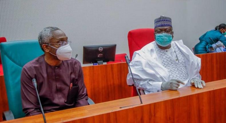 President of Senate, Ahmad Lawan and Speaker of the House of Representatives, Femi Gbajabiamila. [Twitter/@DrAhmadLawan]