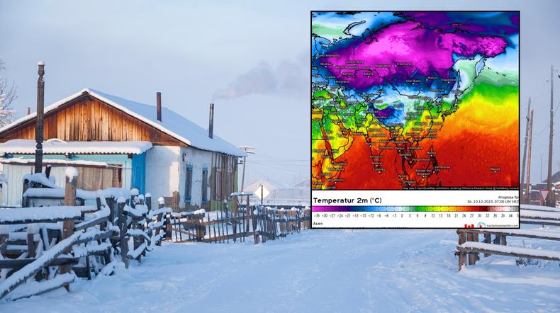 Spektakularne mrozy atakują Rosję. To ważna informacja dla Polski (mapa: kachelmannwetter.de)