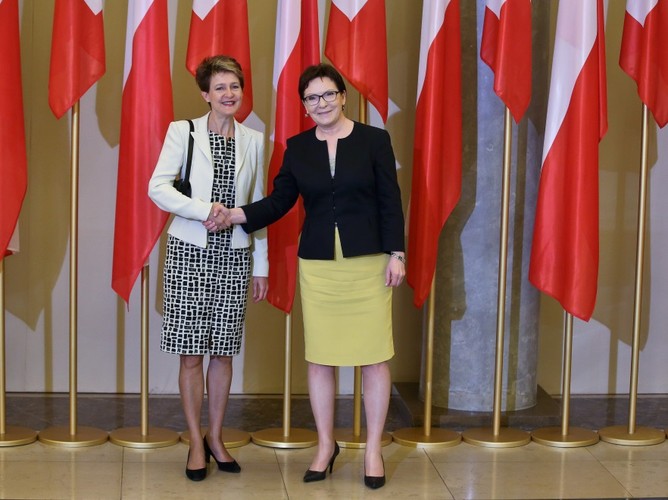 Ewa Kopacz i prezydent Konfederacji Szwajcarskiej Simonetta Sommaruga
