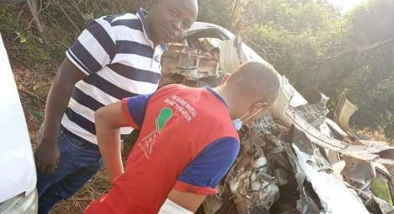 Gospel hit-maker Dennis Mutara rushed to hospital after grisly road accident in Murang'a