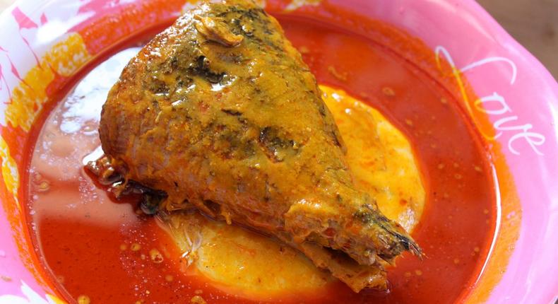 'fufu' and fish palm nut soup