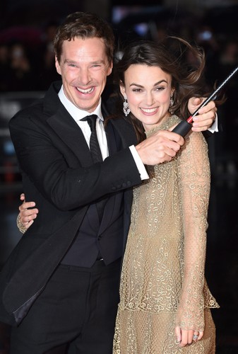 Keira Knightley i Benedict Cumberbatch na premierze 'The Imitation Game' w Londynie