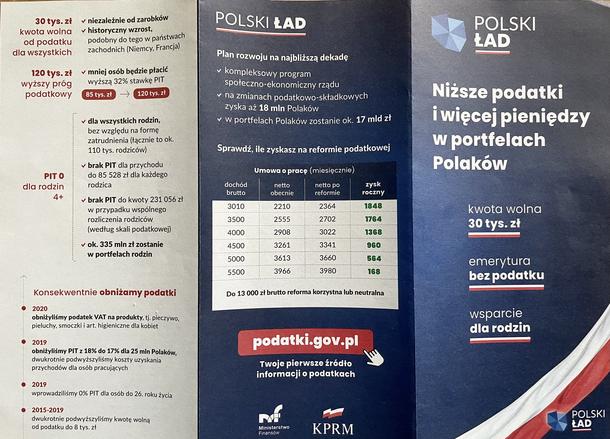Ulotka o Polskim Ładzie.