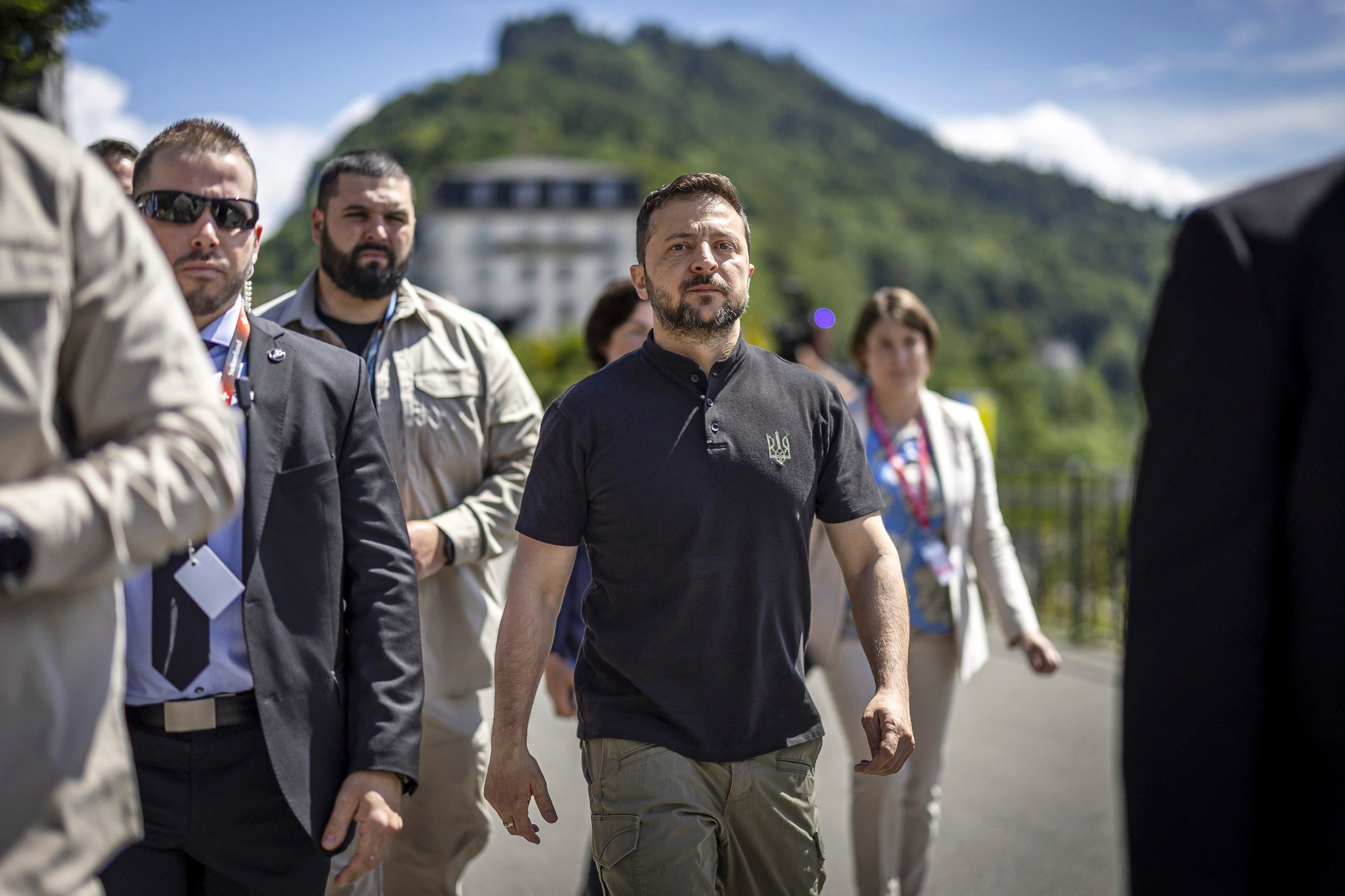 Ukrajinský prezident Volodymyr Zelenskyj počas mierového summitu vo Švajčiarsku.