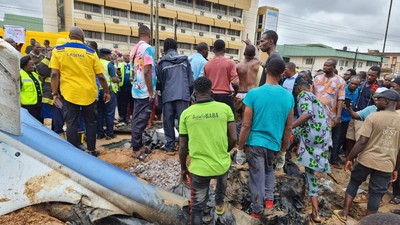 Fixed wing Aircraft  Reg 5NCCQ Airfirst Hospitality and Tour Ltd crashed near Lagos Airport [Twitter: NEMA]