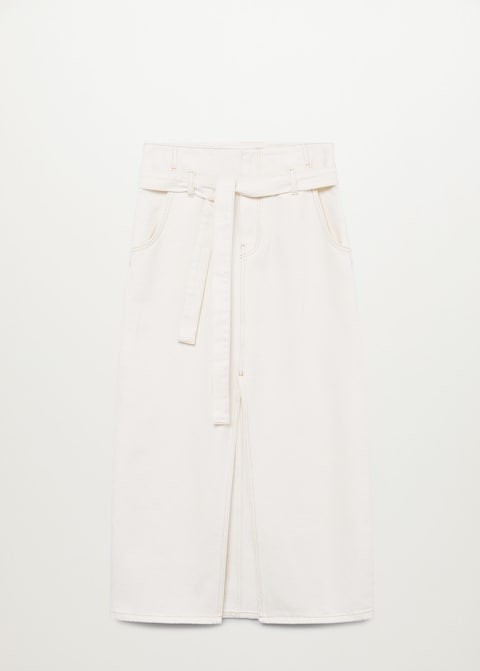 Jupe en jean blanche avec ceinture, Mango pour CHF 49.95 