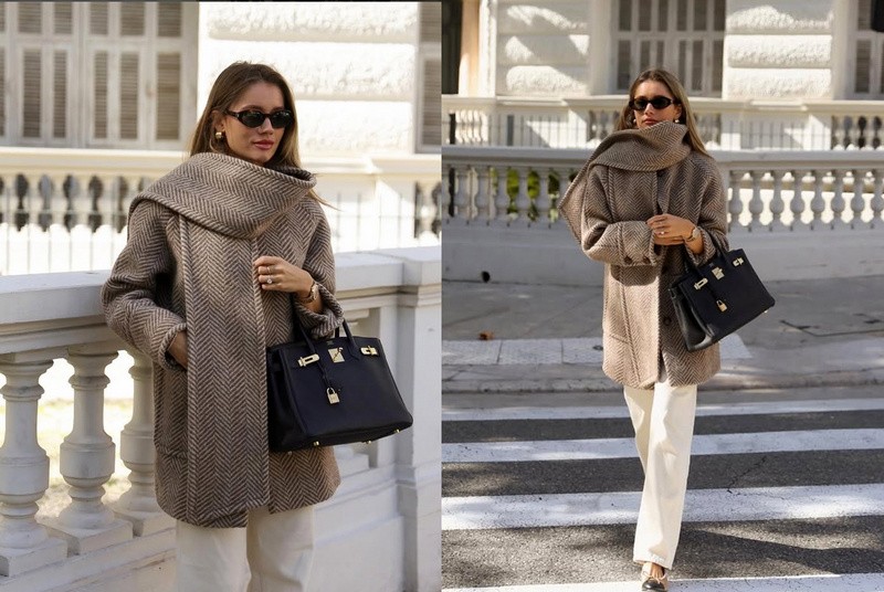 Kabát, ktorý nahradí šál.