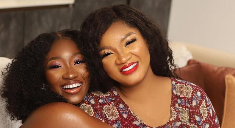 Omotola Jalade felicitates with her daughter [Bellanaija]