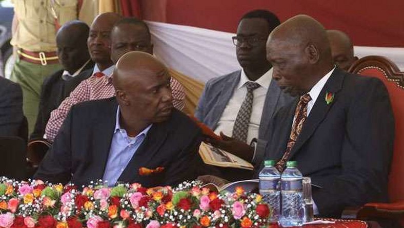 File image of retired President Daniel Moi with Gideon Moi 