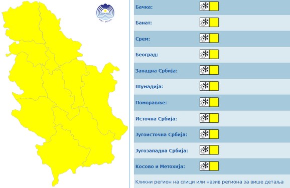 Žuti meteo alarm u četvrtak i petak