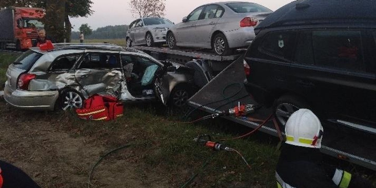 wypadek w Wójcinie pod Opocznem