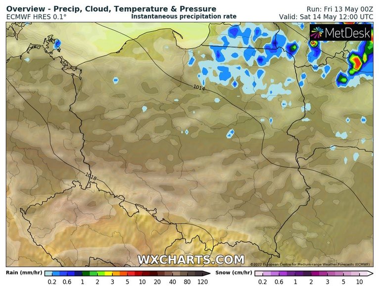 W sobotę na północy i północnym wschodzie zapowiadamy przelotny deszcz