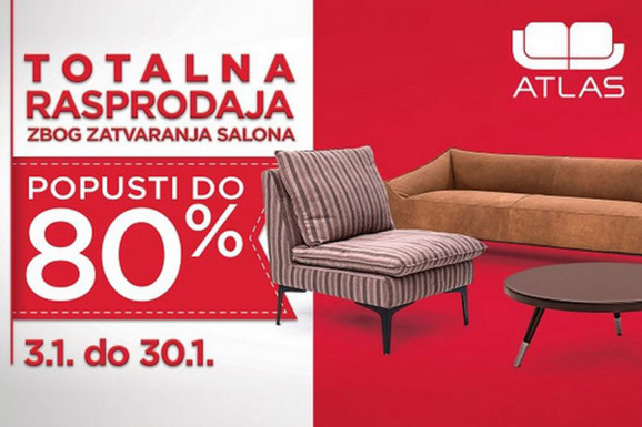 Totalna rasprodaja zbog zatvaranja najvećeg salona nameštaja u Beogradu