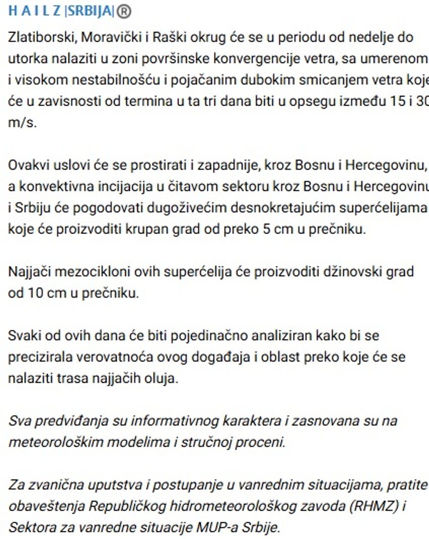 Hailz Srbija upozorenje