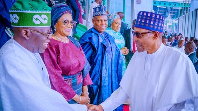 President Bola Tinubu (left) took over from Muhammadu Buhari (right) less than a month ago [Presidency]