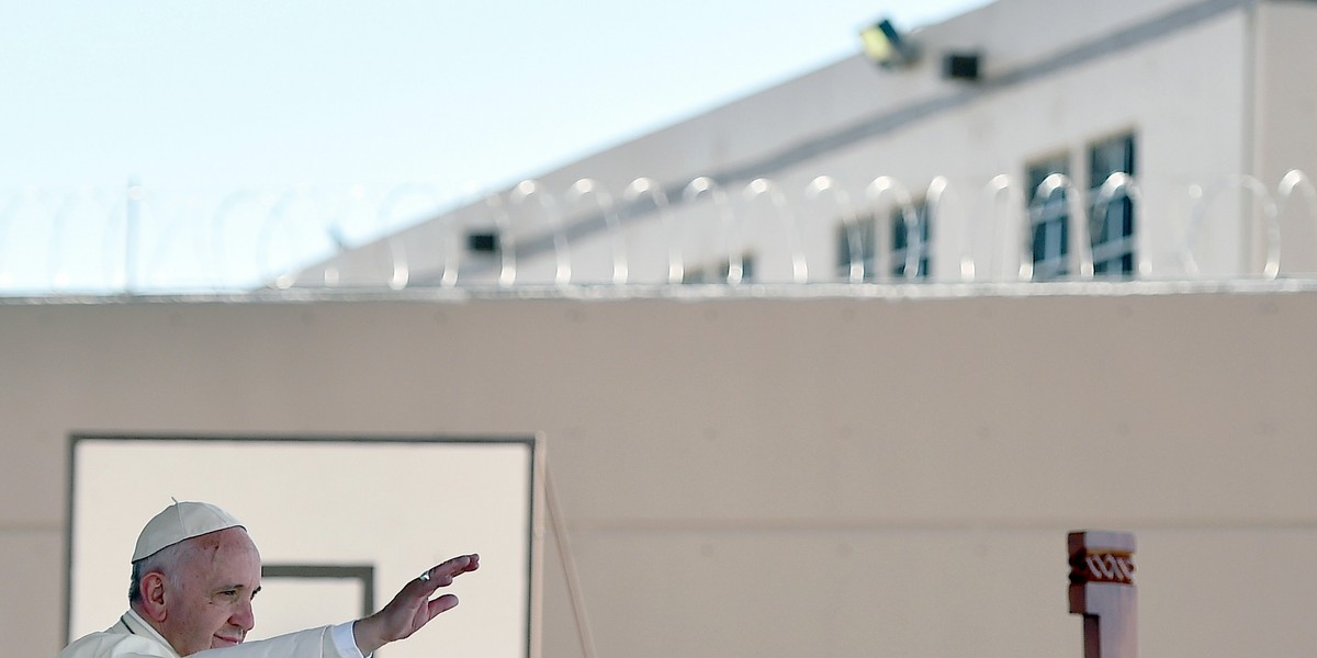 Pope Francis visiting the CeReSo n. 3 penitentiary in Ciudad Juarez, Mexico.