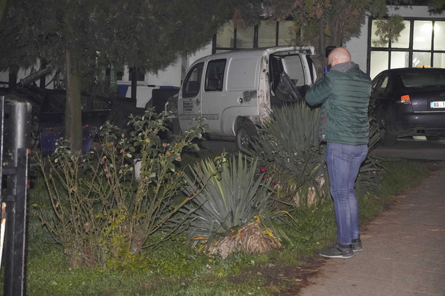 The car was damaged when the bomb exploded