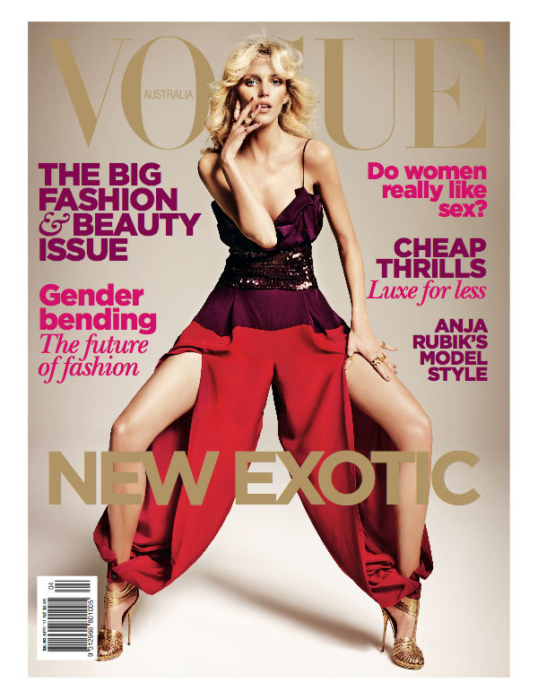 Anja Rubik na okładce kwietniowego Vogue Australia