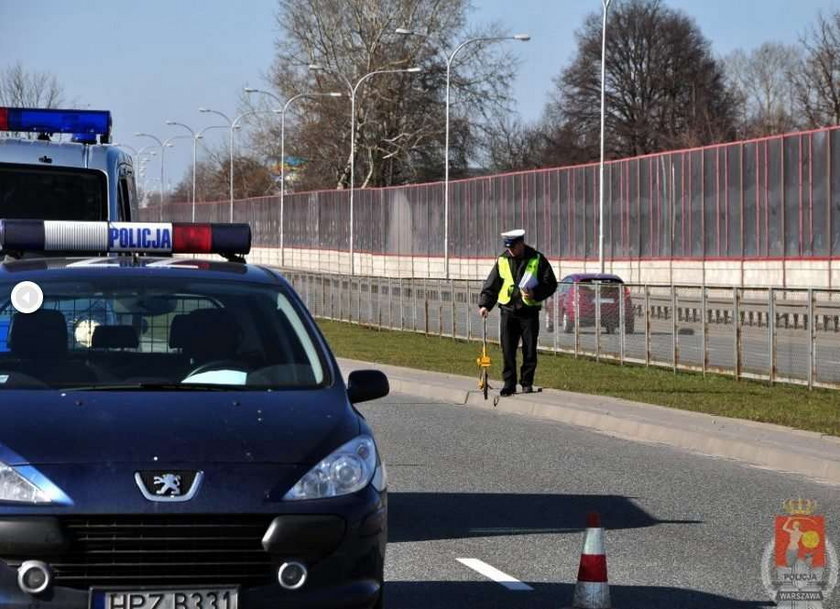 pirat, motor, motocyklista, policjant, wypadek, potrącenie, drogowka, kontrola, Warszawa