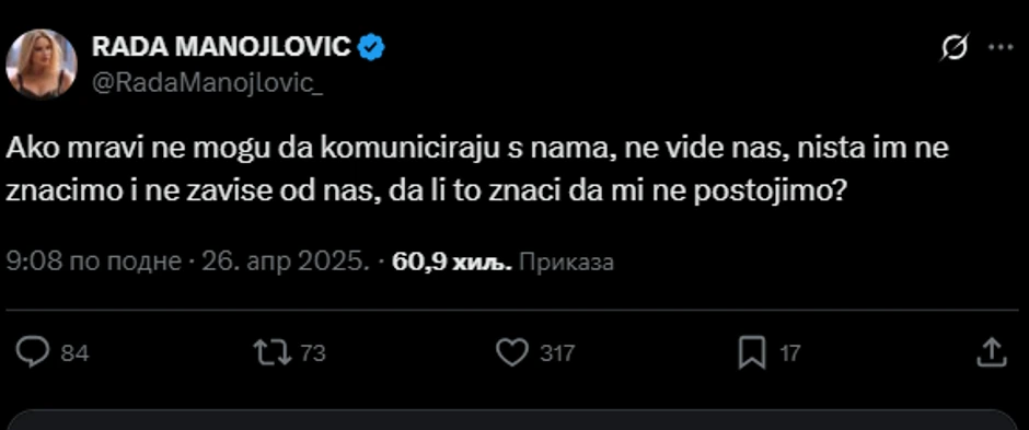 Tvit Rade Manojlović