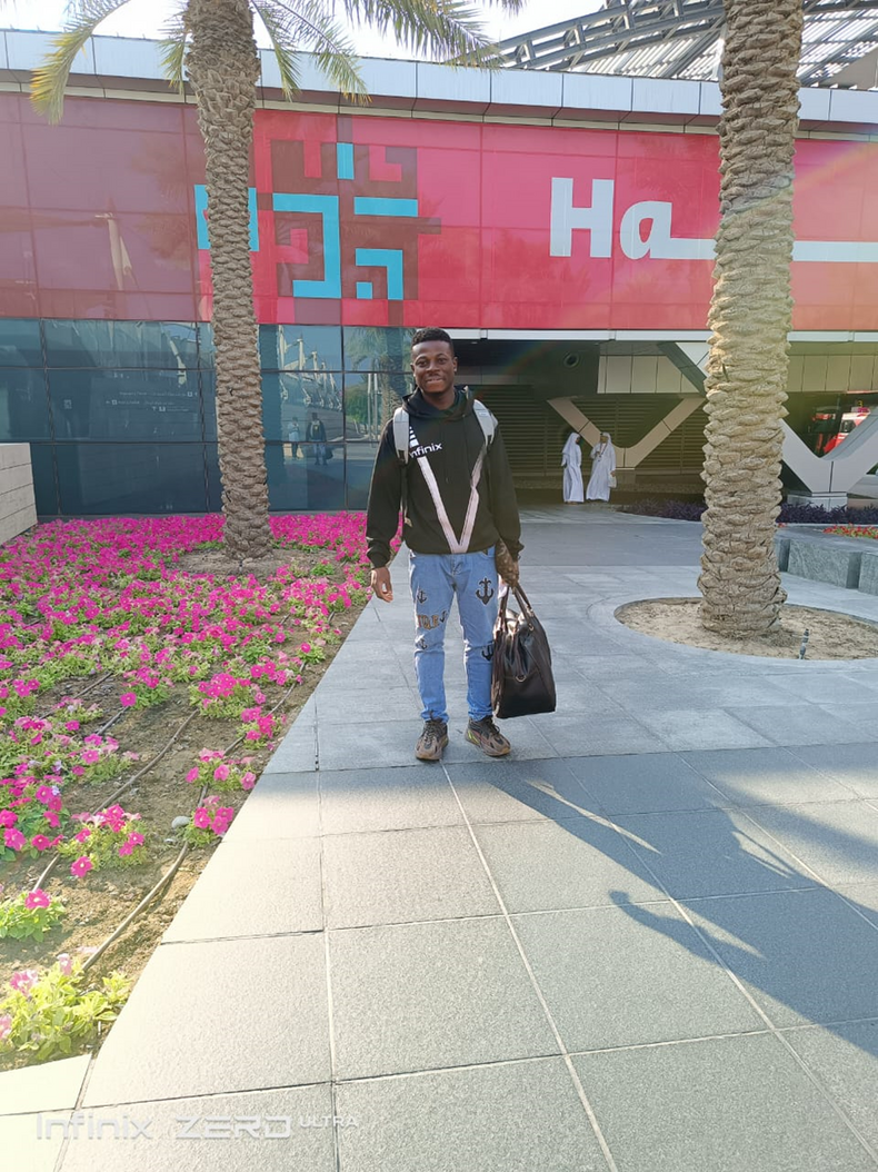 Azeez arrives in Qatar.