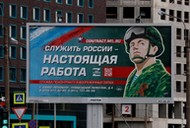 Propagandowy billboard rosyjski