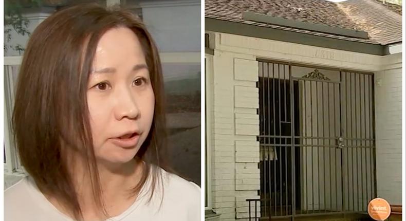 Linda Giang, left, was recently temporarily locked out of her home, right.ABC13 Houston