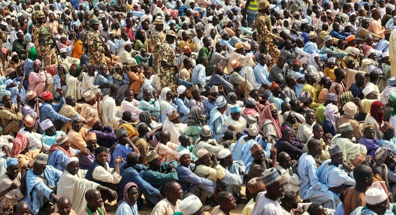 Internally displaced people at a camp in Borno State, Nigeria [Twitter/@ProfZulum]