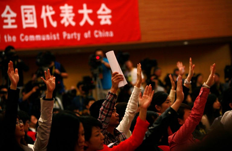 Dziennikarze podczas  XVIII zjazdu Komunistycznej Partii Chin