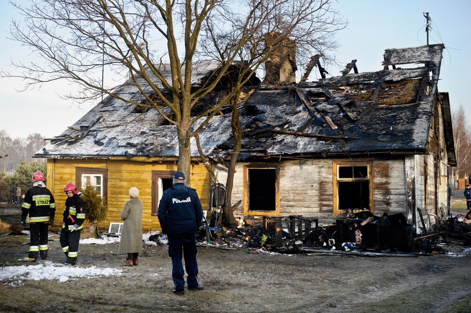 Pożar domu w Białej Podlaskiej