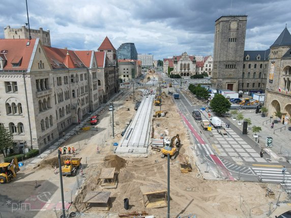 Trwa przebudowa kolejnego fragmentu ul. św. Marcin fot. PIM