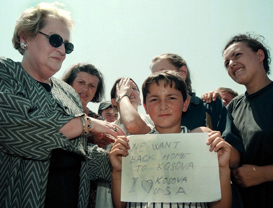 Medlin Olbrajt u Makedoniji 1999. godine