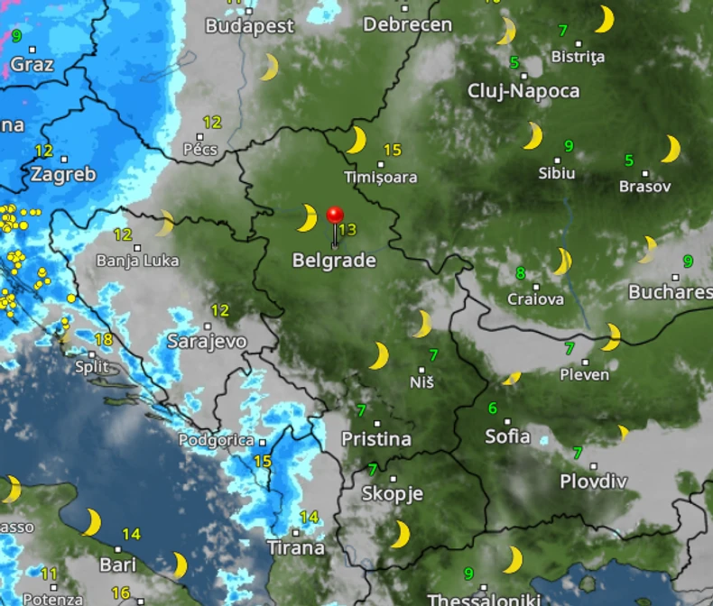 Kišni oblaci ulaze u Srbiju u 5 časova sutra ujutru