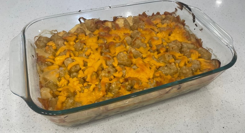 Tim Walz's Turkey Trot Tater-Tot Hotdish went viral on social media in August. Lauren Edmonds/Business Insider