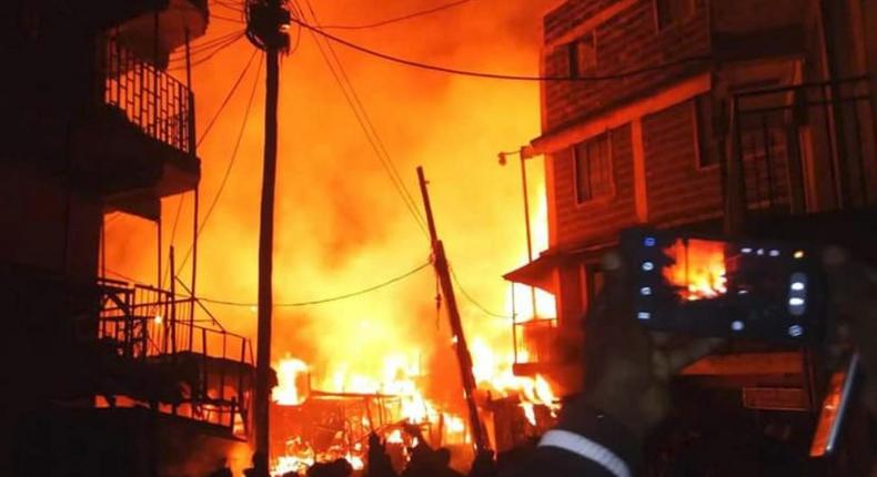 Fire guts Kumasi central market