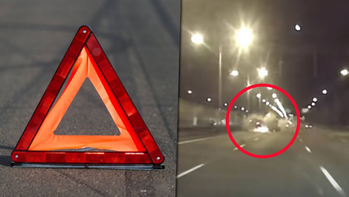 Na drodze S8 w Warszawie doszło do groźnie wyglądającego wypadku (shutterstock/SvedOliver, youtube/STOP CHAM)