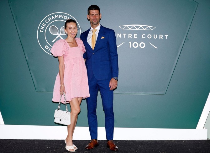 Jelena i Novak Đoković na Vimbldonu 2022.  