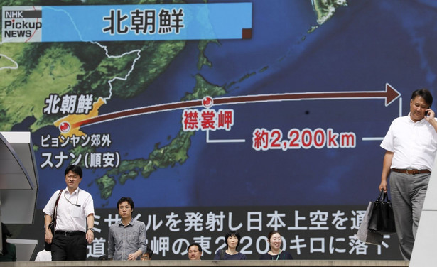 Korea Północną przeprowadziła kolejną próbę rakietową. Pocisk przeleciał nad północną Japonia