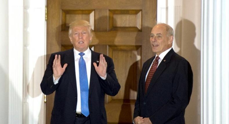 US President-elect Donald Trump held talks with ex-Marine Corps general John Kelly in Bedminster, New Jersey, on November 20