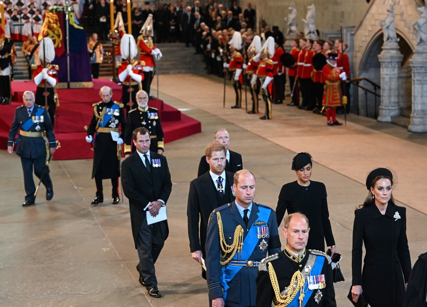 Vilijam, Kejt, Hari i Megan na službi u Vestminsteru 14. septembra uoči sahrane kraljice Elizabete