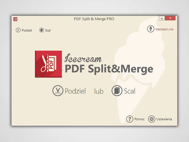 Główne okno programu do obsługi plików PDF - IceCream PDF Split and Merge Pro
