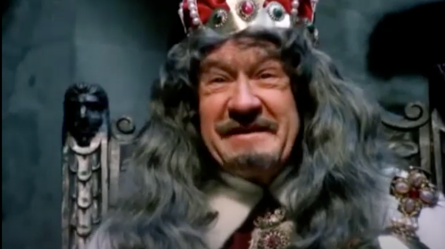 Český herec František Filipovský v rozprávke Honza málem králem.