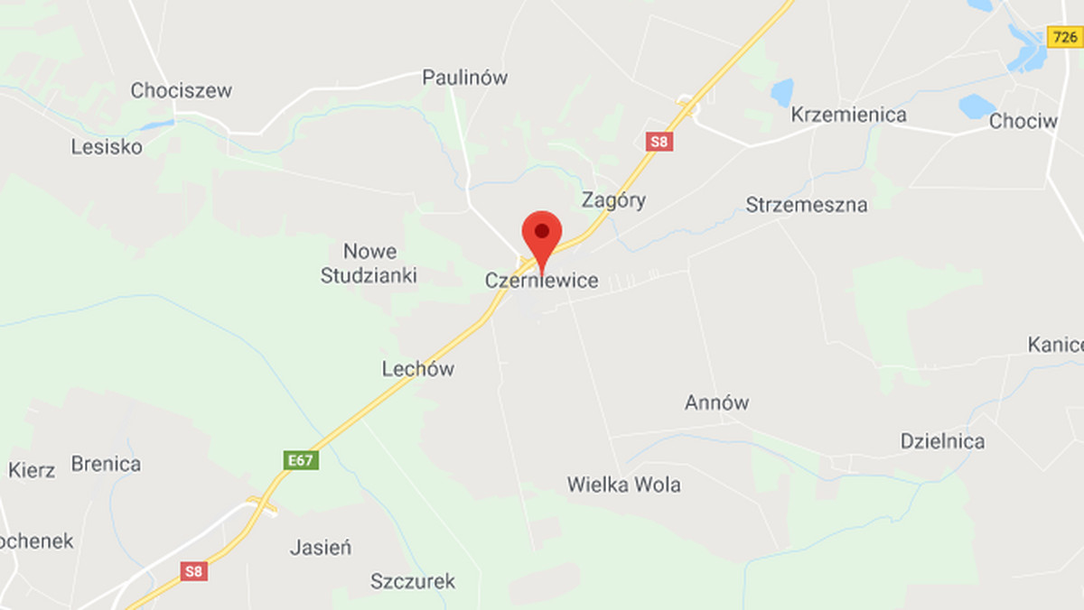 Czerniewice: wypadek na S8
