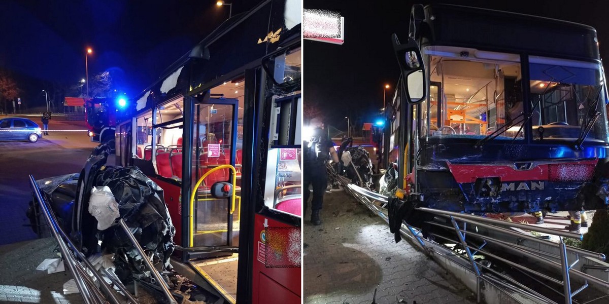 Groźny wypadek autobusu w Jeleniej Górze.