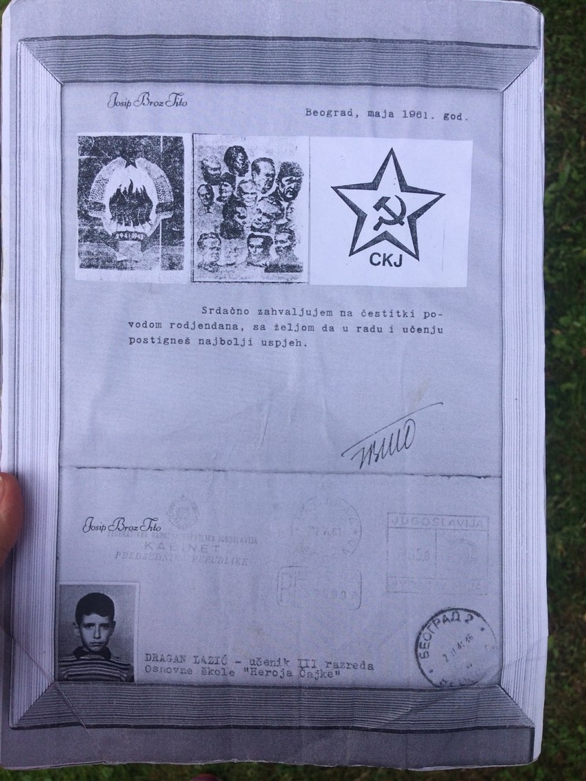 Pismo ko je je Lazić dobio od Tita