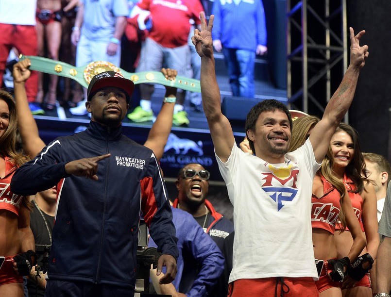 Stawką walki Floyd Mayweather Jr. - Manny Pacquiao będą pasy mistrza świata trzech federacji w kategorii półśredniej.